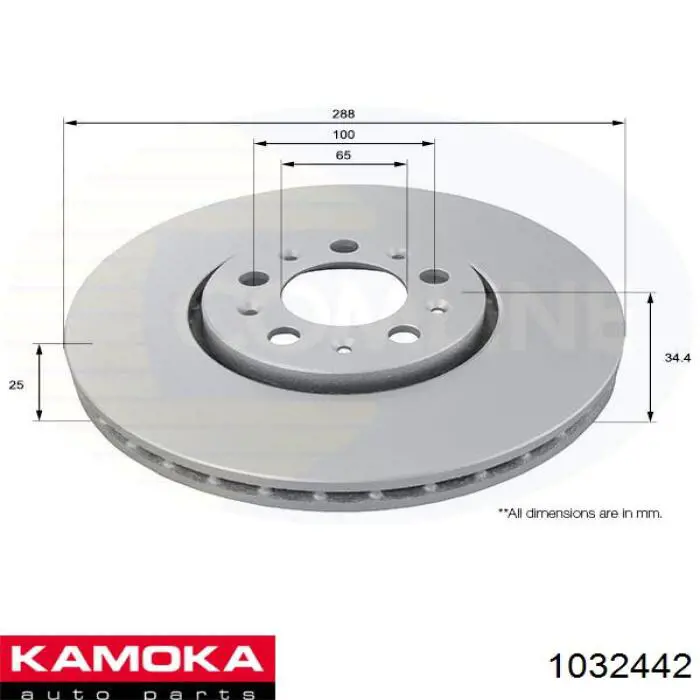 Гальмівні диски передні 1032442 Kamoka