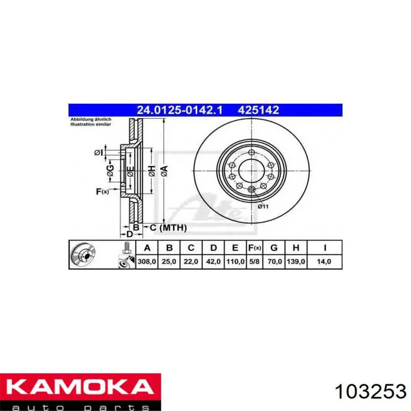 Купити 103253 Kamoka Ротор гальмівний