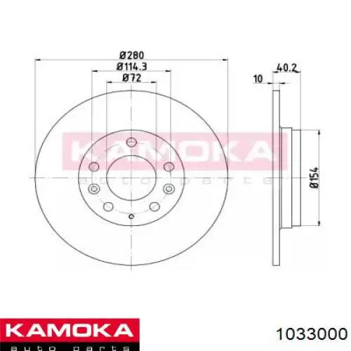 Диск гальмівний задній 1033000 Kamoka