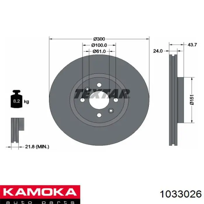 Купити 1033026 Kamoka Ротор гальмівний