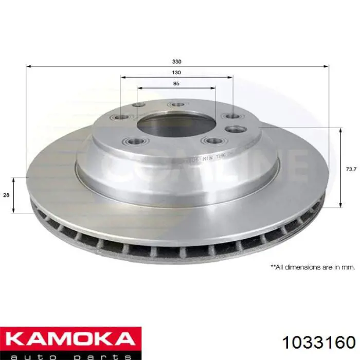 Купити 1033160 Kamoka Диск заднього гальма