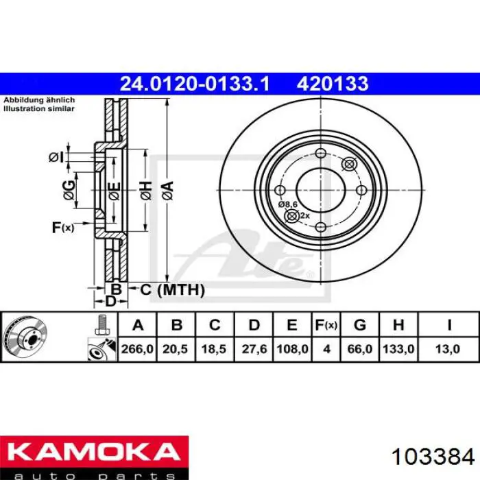 Купити 103384 Kamoka Ротор гальмівний