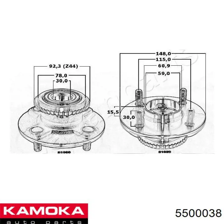 Купити 5500038 Kamoka Підшипник ступиці колеса