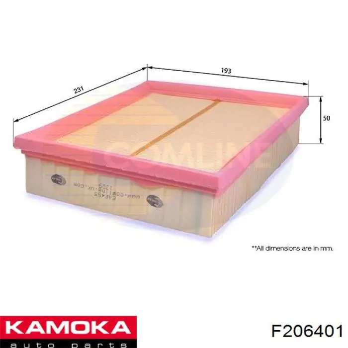 Фільтр повітряний F206401 Kamoka