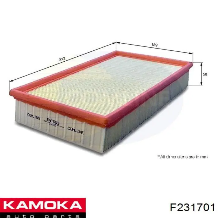Елемент повітряного фільтра Kamoka F231701 ціна, від 9.02 USD