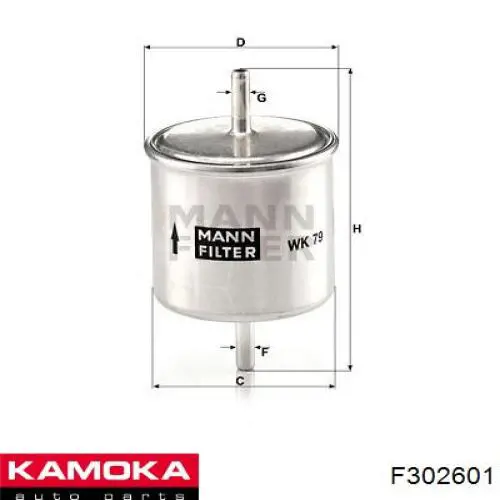 Фільтр тонкого очищення палива Kamoka F302601 ціна, від 6.55 USD