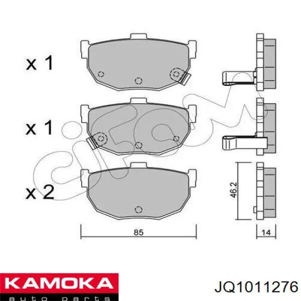 Купити JQ1011276 Kamoka Задні колодки