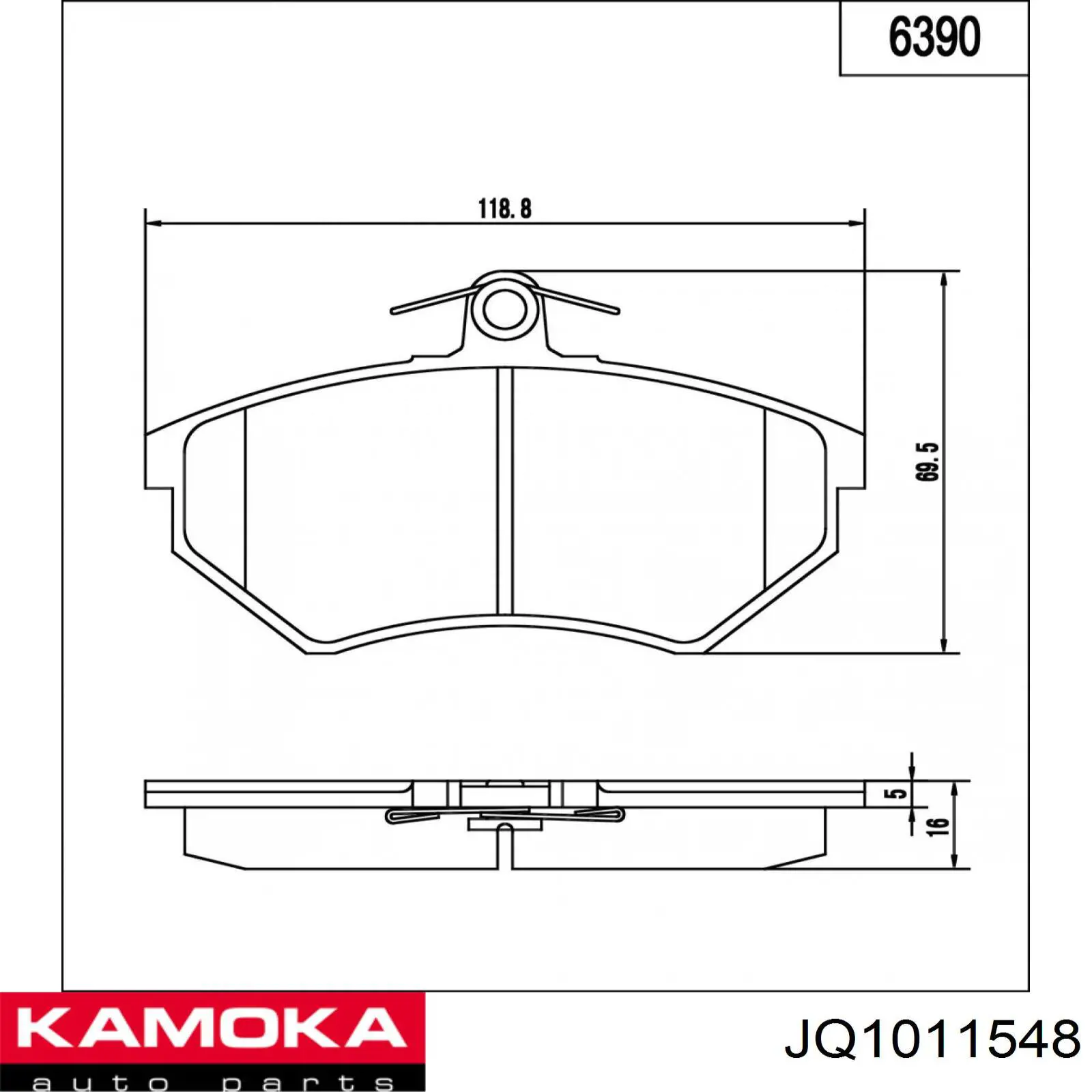 Купити JQ1011548 Kamoka Колодки гальмівні передні, дискові