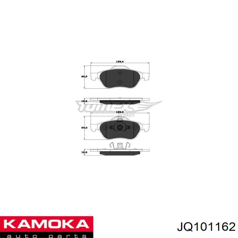 Передні тормозні колодки JQ101162 Kamoka