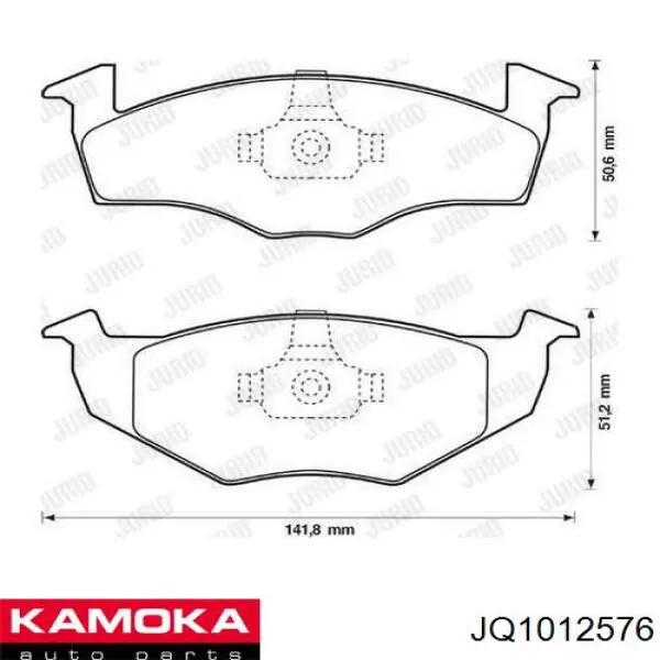 Колодки гальмівні передні, дискові JQ1012576 Kamoka