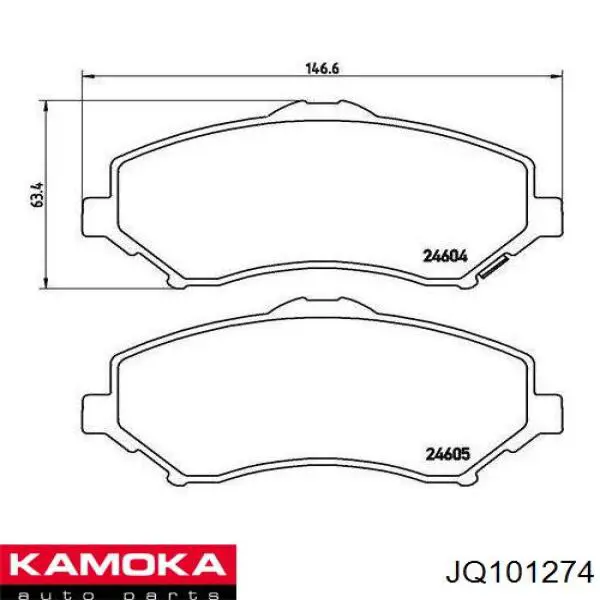 Купити JQ101274 Kamoka Колодки гальмівні передні, дискові