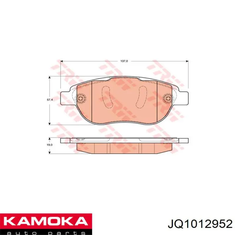 Передні тормозні колодки JQ1012952 Kamoka