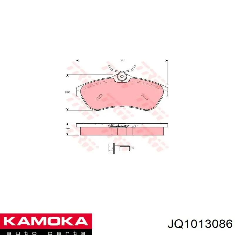 JQ1013086 Kamoka колодки гальмівні передні, дискові