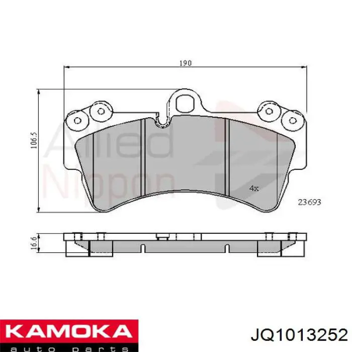 Гальмівні колодки Kamoka JQ1013252 ціна, від 44.37 USD