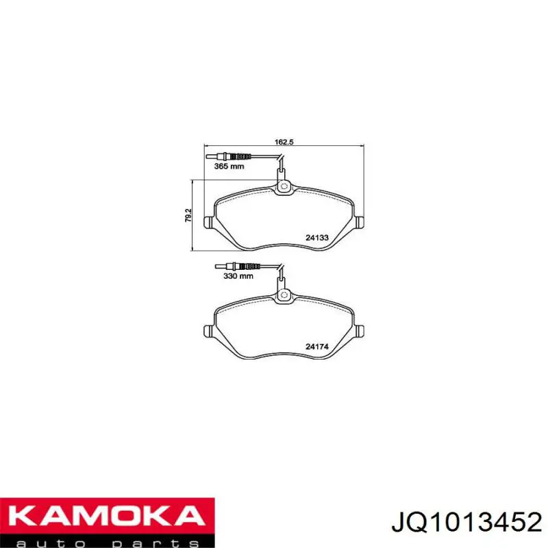 Передні тормозні колодки JQ1013452 Kamoka