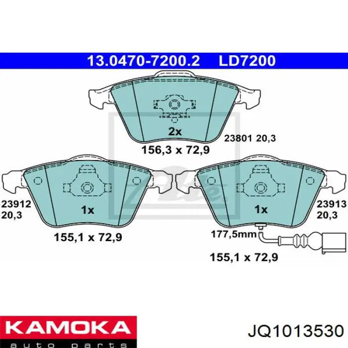 Гальмівні колодки Kamoka JQ1013530 ціна, від 27.46 USD