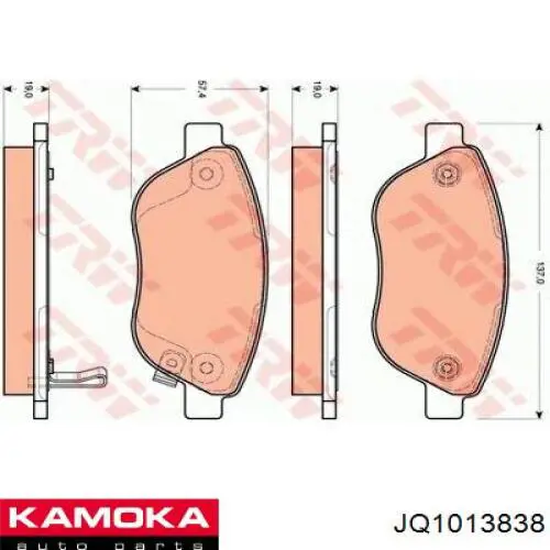 JQ1013838 Kamoka колодки гальмівні передні, дискові