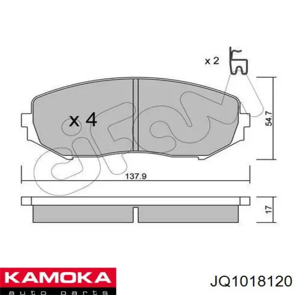 Купити JQ1018120 Kamoka Колодки гальмівні передні, дискові