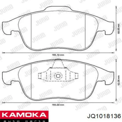 Гальмівні колодки Kamoka JQ1018136 ціна, від 21.52 USD