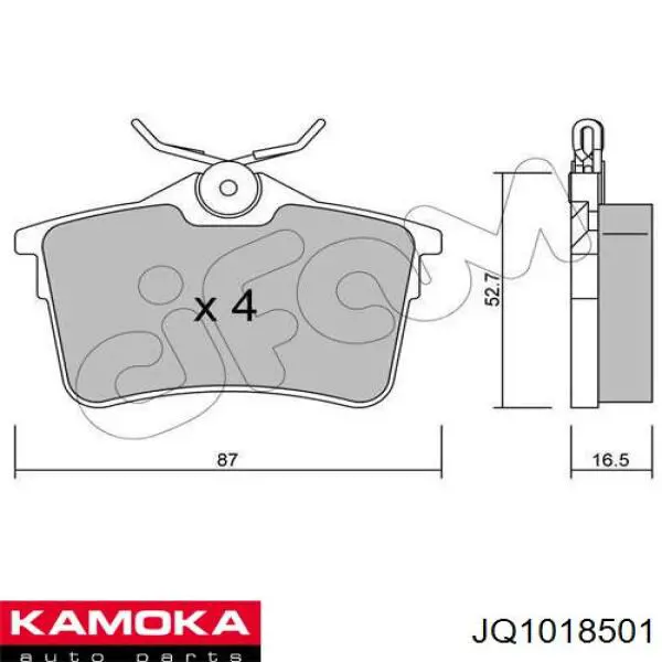 Купити JQ1018501 Kamoka Задні колодки