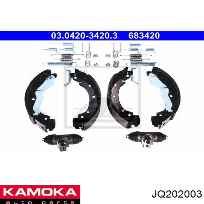 JQ202003 Kamoka Колодки гальмівні задні, барабанні
