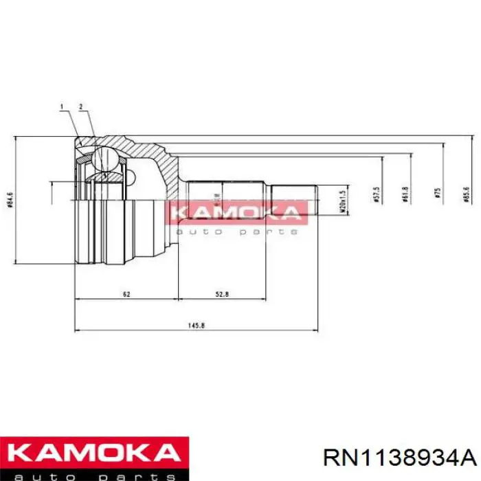 Привід передній лівий Kamoka RN1138934A ціна, від 76.27 USD