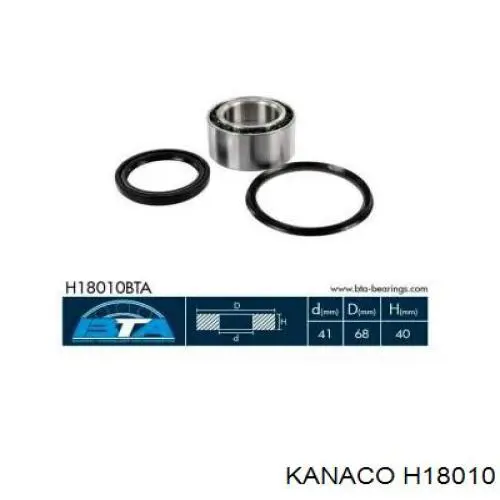 H18010 Kanaco Підшипник маточини передньої