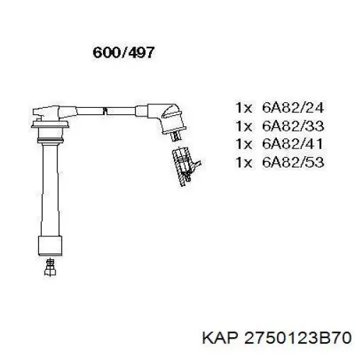 Дроти запалювання KAP 2750123B70 ціна, від 18.31 USD