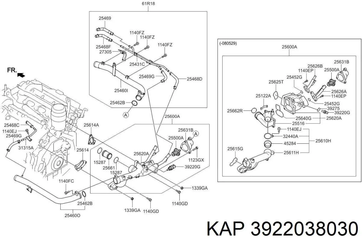 Датчик температури охолоджуючої рідини 3922038030 KAP