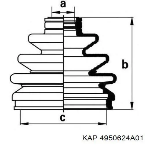 Купити 4950624A01 KAP Пильник шарніра приводу