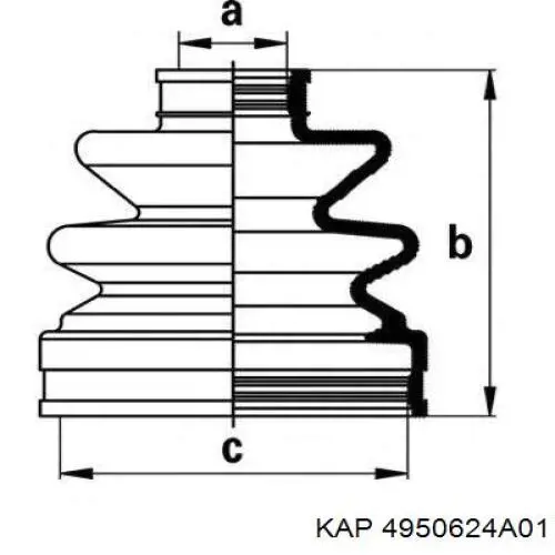 Пильник ШРУСа зовнішній 4950624A01 KAP