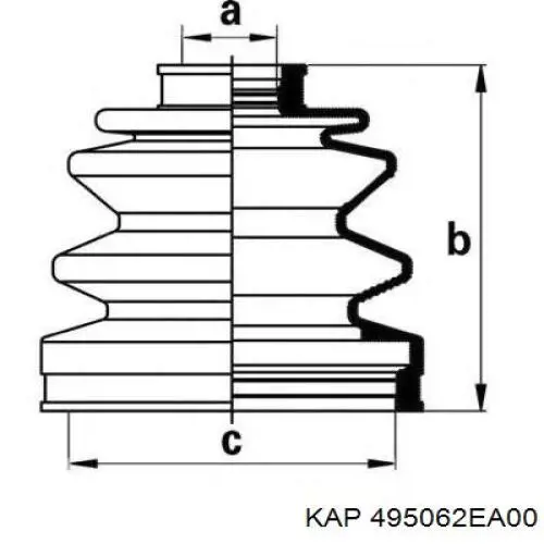 495062EA00 KAP Пильник ШРКШ внутрішній, передній півосі