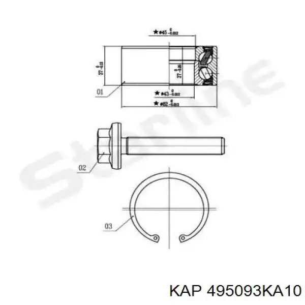 Пильник шарніра кутових швидкостей зовнішній передній KAP 495093KA10 ціна, від 9.53 USD
