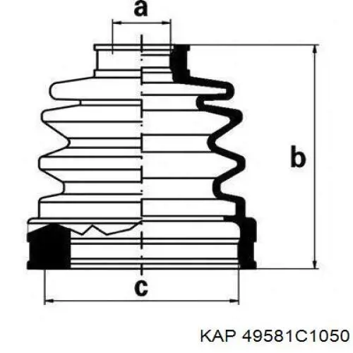 Пильник ШРУСа зовнішній, правий 49581C1050 KAP