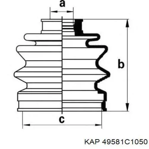Пильник ШРКШа зовнішній, правий 49581C1050 KAP