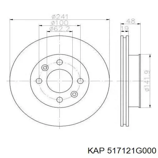 517121G000 KAP Гальмо дискове переднє
