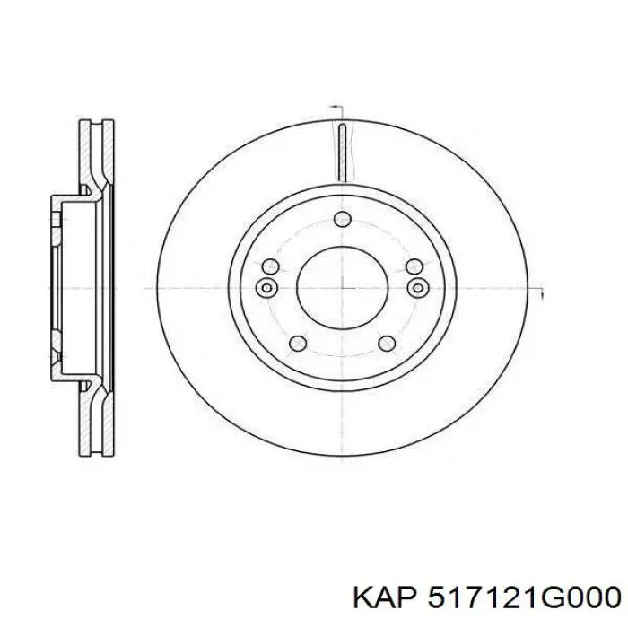 Диск переднього гальма KAP 517121G000 ціна, від 29.40 USD