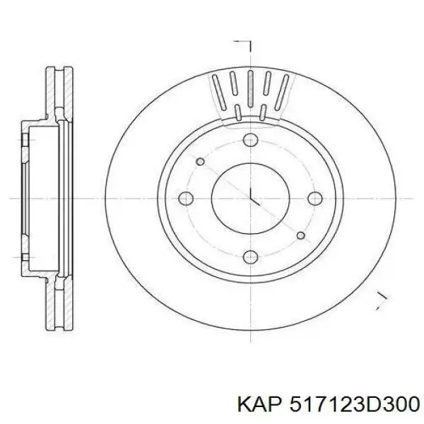 Диск переднього гальма KAP 517123D300 ціна, від 36.99 USD
