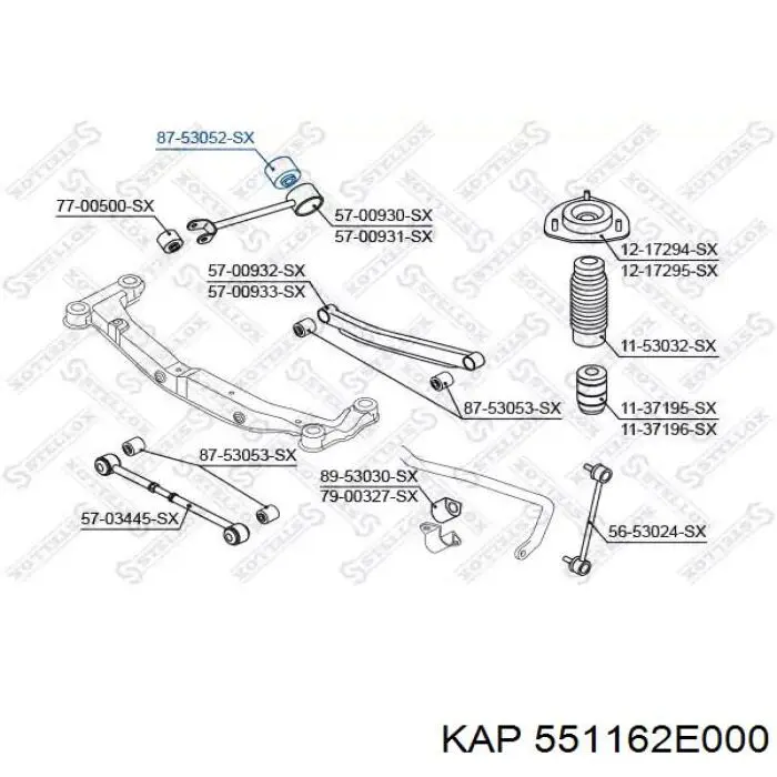 551162E000 KAP Сайлентблок задньої балки
