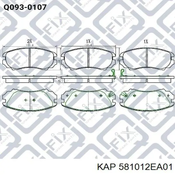 Купити 581012EA01 KAP Колодки гальмівні передні, дискові