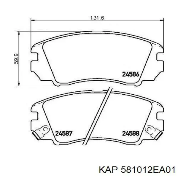 Передні тормозні колодки 581012EA01 KAP