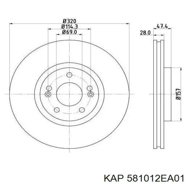 Тормозні колодки KAP 581012EA01