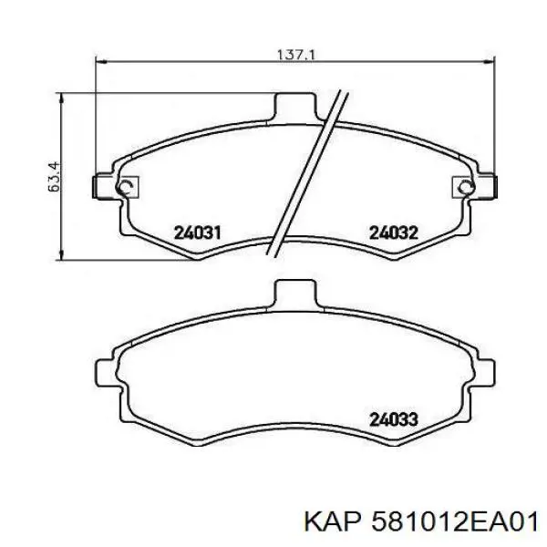 581012EA01 KAP Передні гальмівні колодки