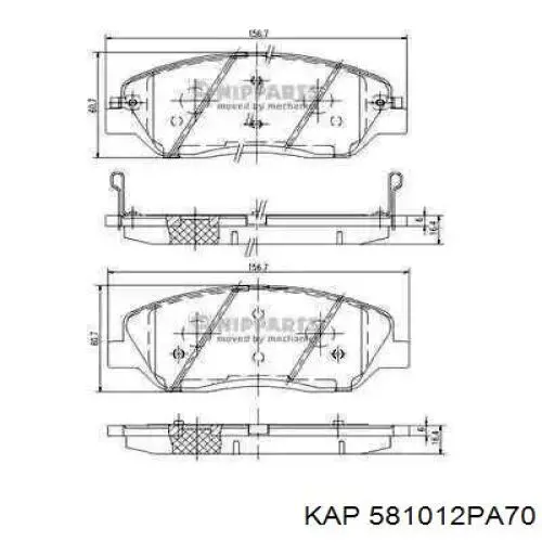 Купити 581012PA70 KAP Колодки гальмівні передні, дискові