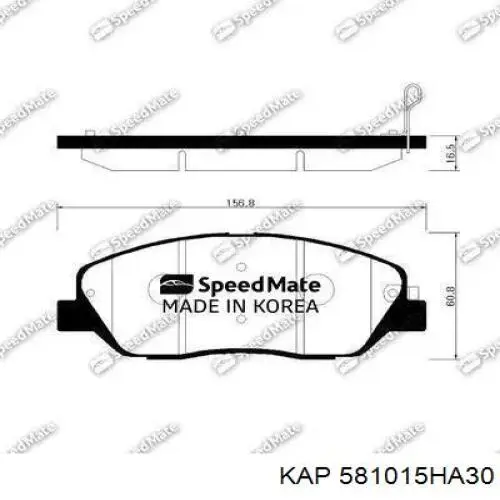 5810145A00 Hyundai/Kia Передні гальмівні колодки