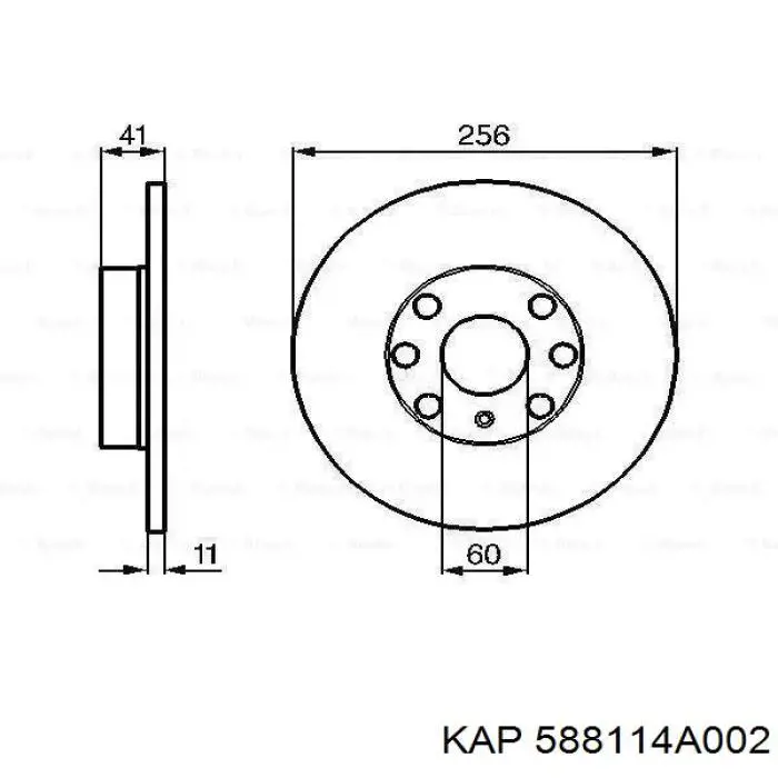 Шланг гальмівний передній, лівий 588114A002 KAP
