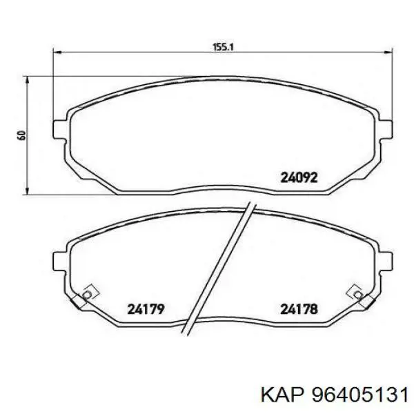 96405131 KAP Колодки гальмівні задні, дискові