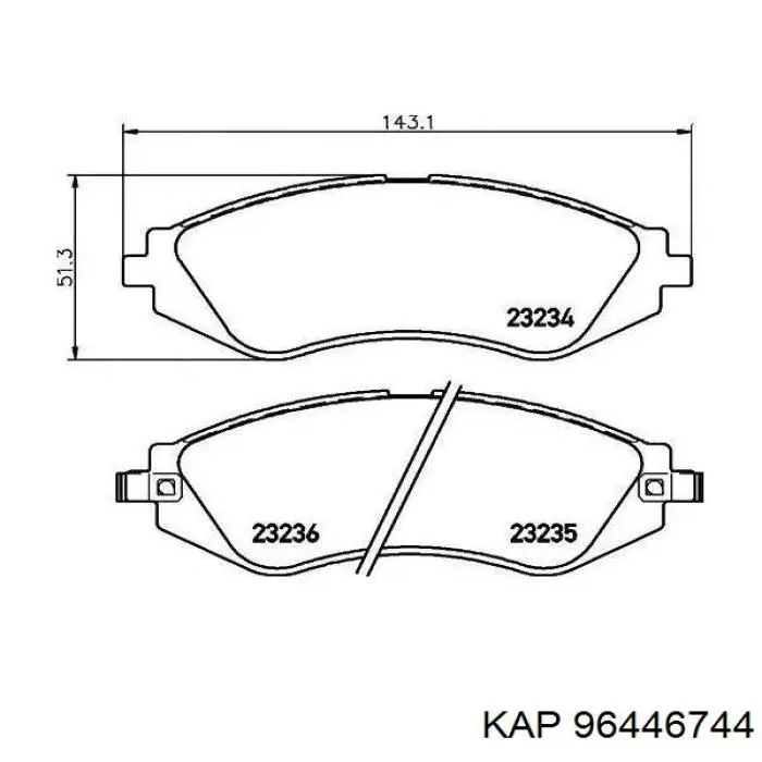 96446744 KAP Колодки гальмівні задні, дискові