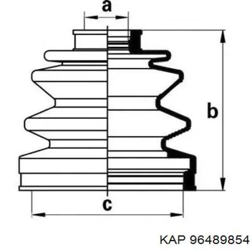 96489854 KAP Пильник ШРКШ внутрішній, передній півосі