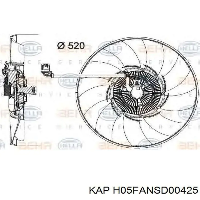 H05FANSD00425 KAP Облицювання рамки радіатора